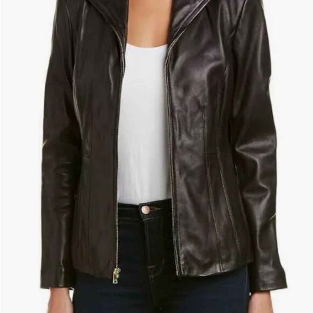 Nine West Black Leather Jacket